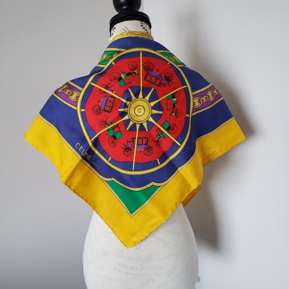 CÉLINE Accessories - vintage CÉLINE silk scarf 34"X34" beautiful vibrant colors